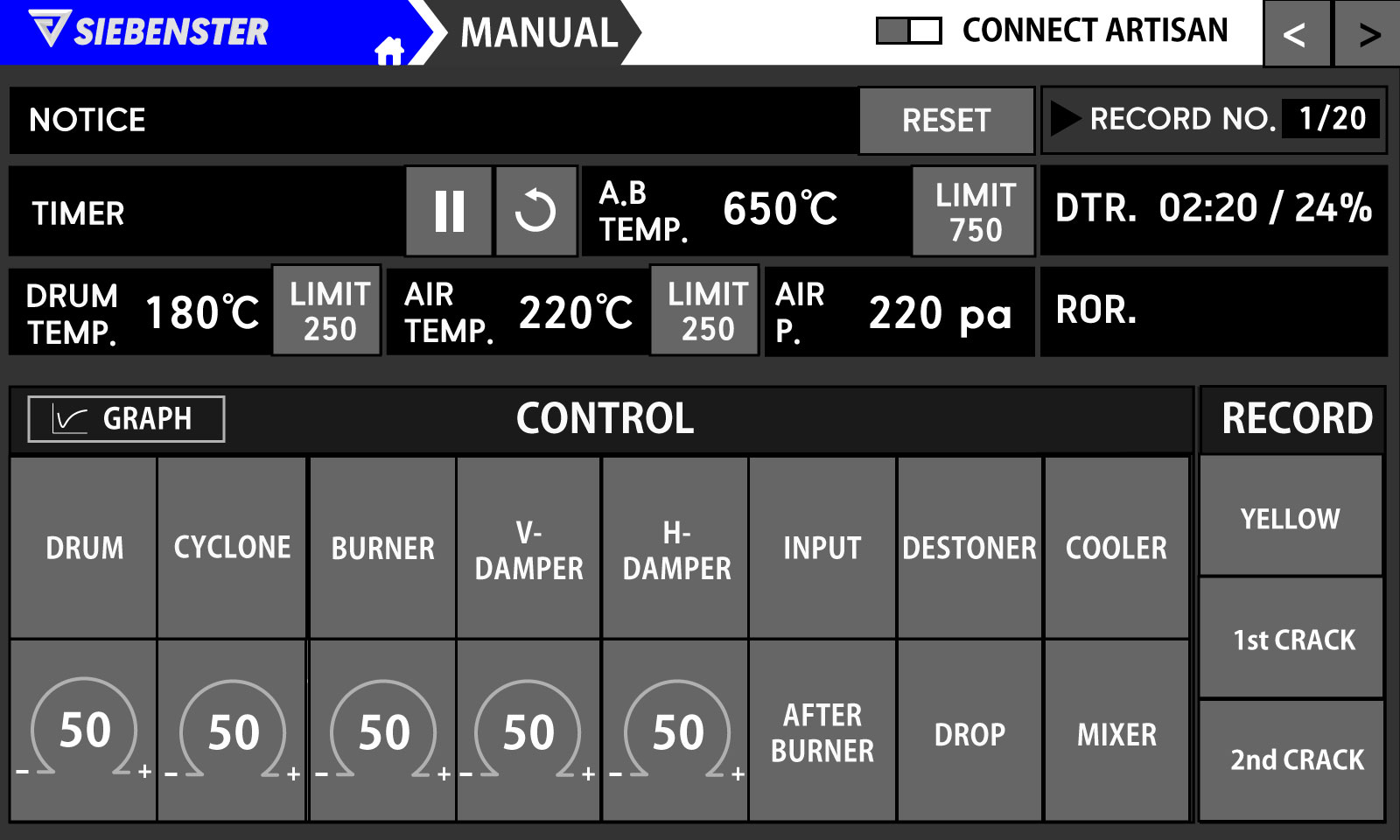 자동로스터기 PLC vs 태블릿 2 자동로스터기 PLC vs 태블릿 로스팅 머신 02.manual inactive en